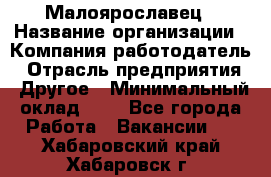Малоярославец › Название организации ­ Компания-работодатель › Отрасль предприятия ­ Другое › Минимальный оклад ­ 1 - Все города Работа » Вакансии   . Хабаровский край,Хабаровск г.